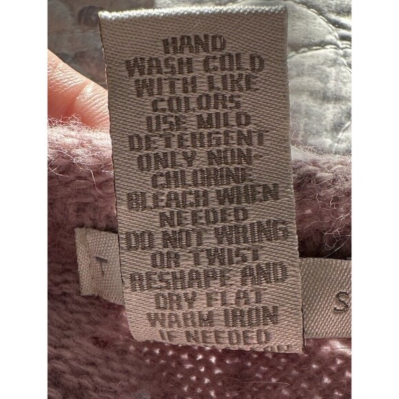 Tweeds Women's Mauve Small Sweater Crop Wool Angora Blend Cardigan Bell Sleeve - Picture 5 of 6